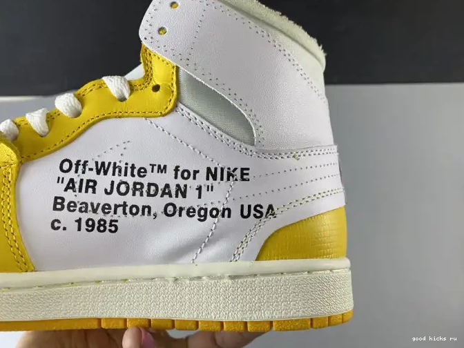Rep x NRG Yellow-Cone Off-White Jordan Dark Powder Air 1 AQ0818-149 White 0423